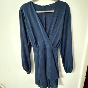 Navy Blue V neck romper size XXL